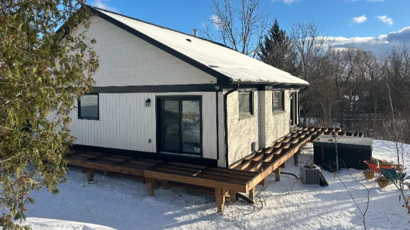 Ancaster deck front entry patio after