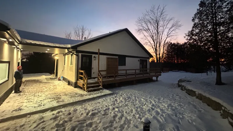 Ancaster deck front entry patio after 2