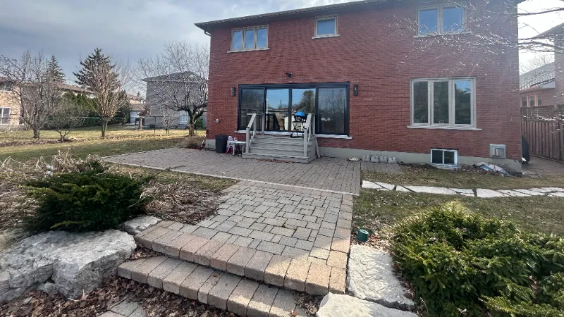 Hamilton deck hot tub pad walkway project before3